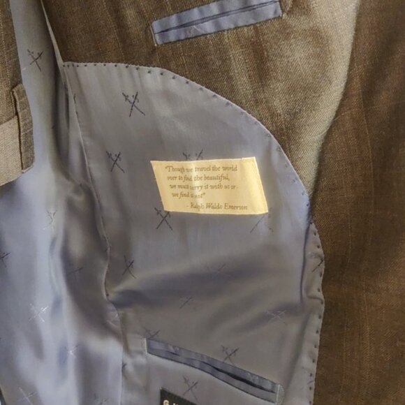 Strong Suit 38S 31w charcoal plaid slim fit tailored soft tailoring 100% wool - Picture 3 of 13